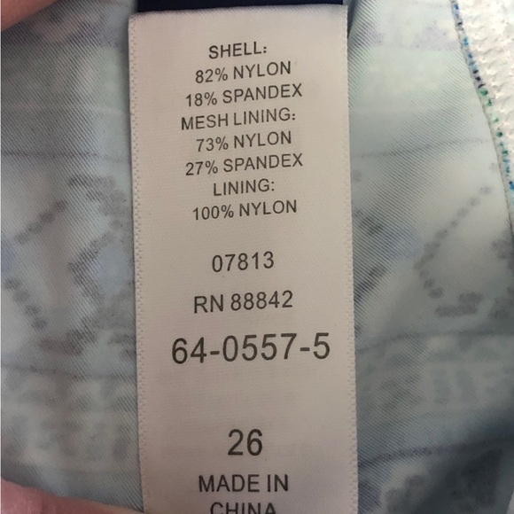 NEW - SWIMSUITS FOR ALL - Blue, Green & White Aztec Print Tankini Top - Size 26 - Picture 7 of 8